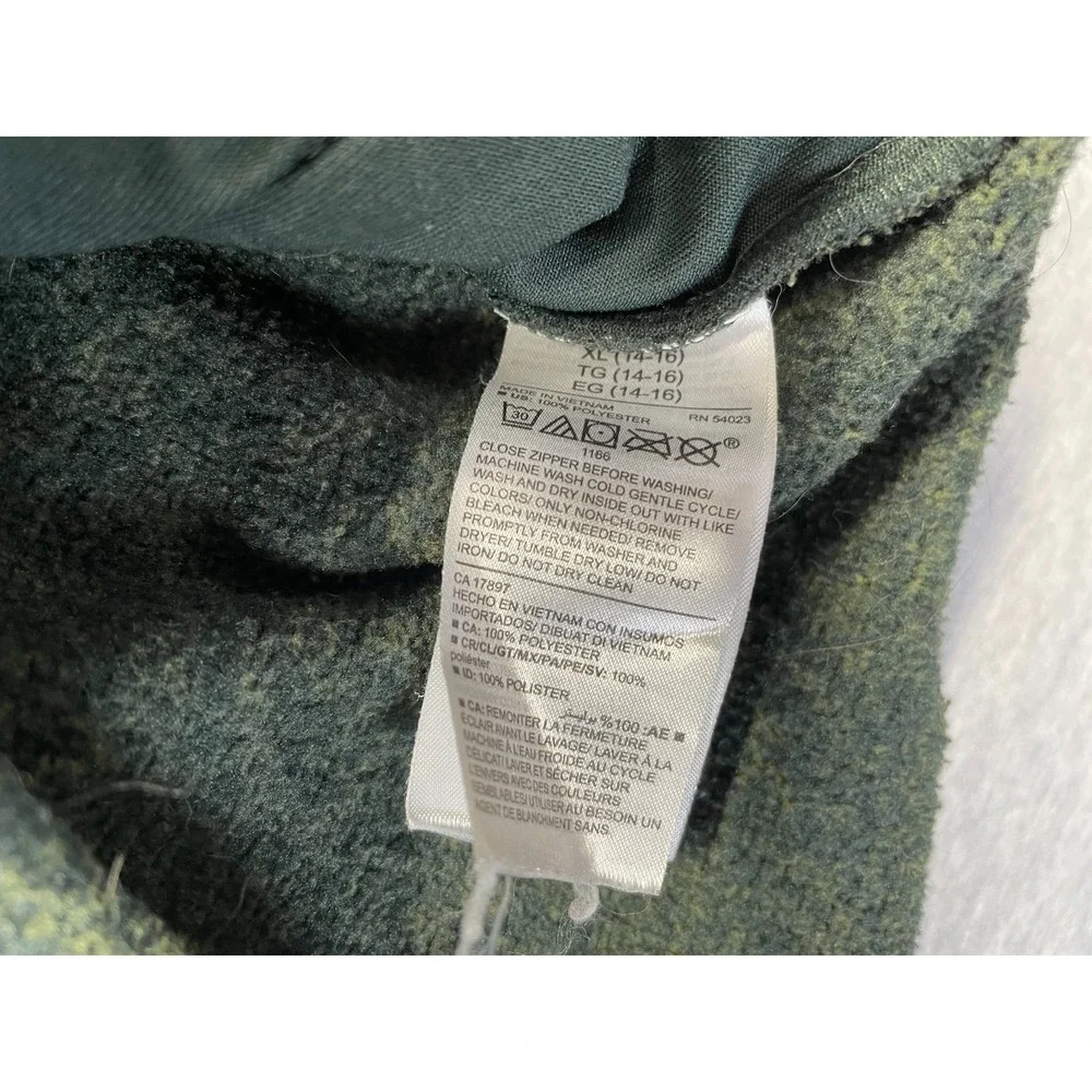 Old Navy Fleece Jacket Youth XL (14-16) Olive Green Space Dye Mock Neck Full Zip